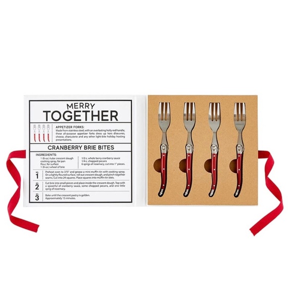 Charcuterie Red Forks Book Box - Eat Drink & Be Merry - New - Picture 2 of 4